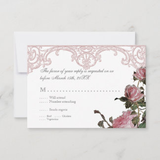 Tarjeta de respuesta de invitación RSVP - Trellis