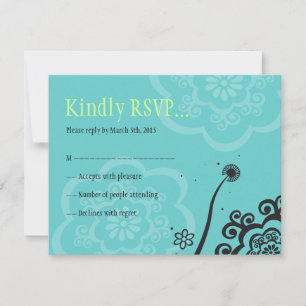 Tarjeta de respuesta de invitación STAR FLOWERS Ba