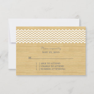 Tarjeta de respuesta de Ivory Rustic Chevron