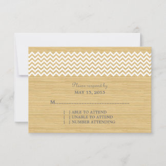 Tarjeta de respuesta de Ivory Rustic Chevron