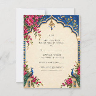 Tarjeta de respuesta de jardín del palacio del pav