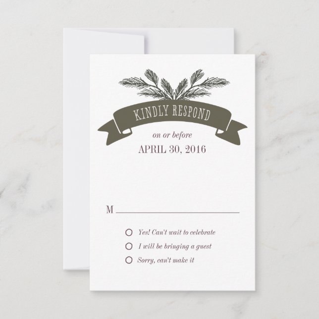 Tarjeta de respuesta de la aguja de pino rústico (Anverso)