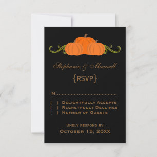 Tarjeta de respuesta de la boda de la caída de la 