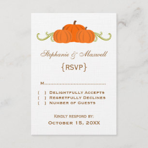 Tarjeta de respuesta de la boda de otoño de la cal
