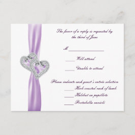 Tarjeta de respuesta de la cinta de lavanda del co