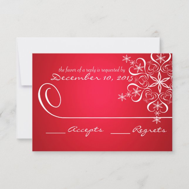 Tarjeta de respuesta de la elegancia de Snowflake  (Anverso)