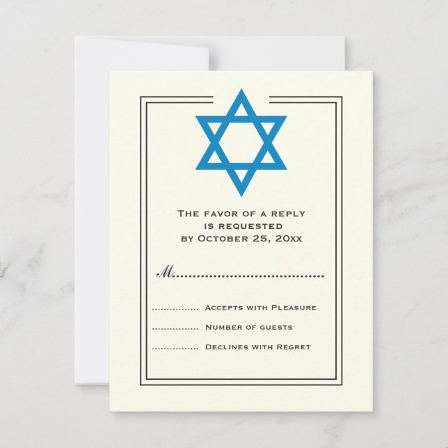 Tarjeta de respuesta de la Estrella Azul de David  (Anverso)