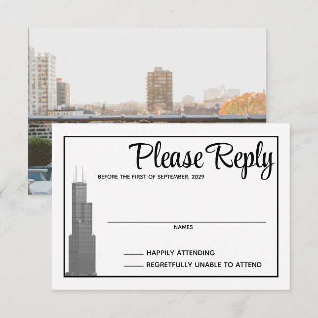 Tarjeta de respuesta de la línea aérea de Chicago (Anverso / Reverso)