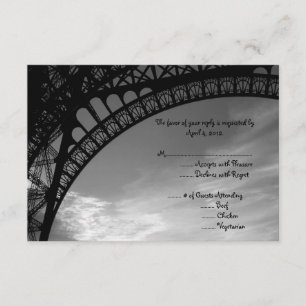 Tarjeta de respuesta de la Torre Eiffel con opcion