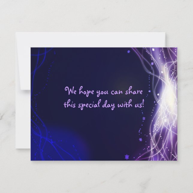 Tarjeta de respuesta de las Neon Stars Bat Mitzvah (Anverso)
