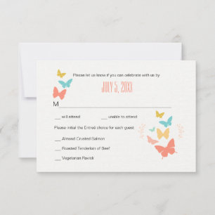 Tarjeta de respuesta de lienzo de mariposa