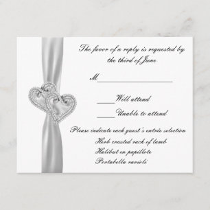 Tarjeta de respuesta de los Bodas blancos de los c