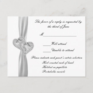Tarjeta de respuesta de los Bodas blancos de los c