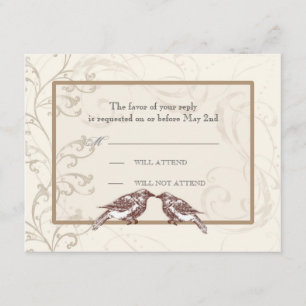 Tarjeta de respuesta de los Bodas de Aves de Amor