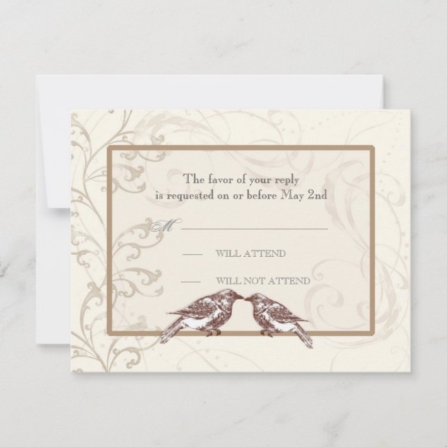 Tarjeta de respuesta de los Bodas de Aves de Amor  (Anverso)