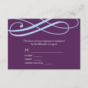 Tarjeta de respuesta de los Swirls Blue Plum and P
