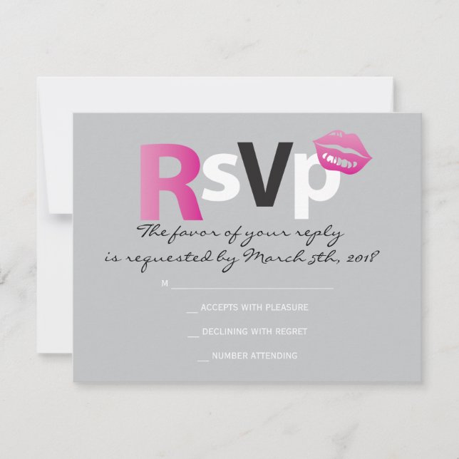 Tarjeta de respuesta de LOVE & KISSES Bat Mitzvah (Anverso)