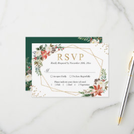 Tarjeta de respuesta de marco geométrico floral de