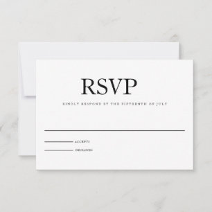 Tarjeta de respuesta de matrimonio digital minimal