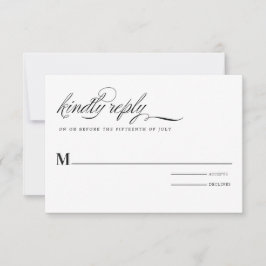 Tarjeta de respuesta de matrimonio digital minimal