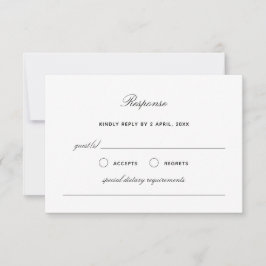 Tarjeta de respuesta de matrimonio simple elegante