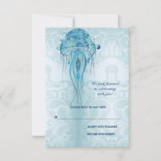 Tarjeta de respuesta de medusas Aquamarina