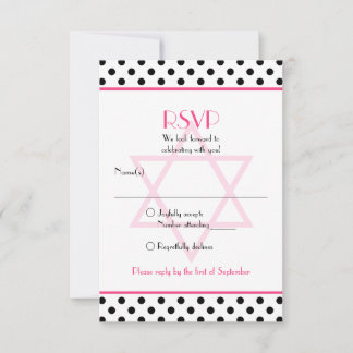 Tarjeta de respuesta de Mitzvah de Punto de Polka