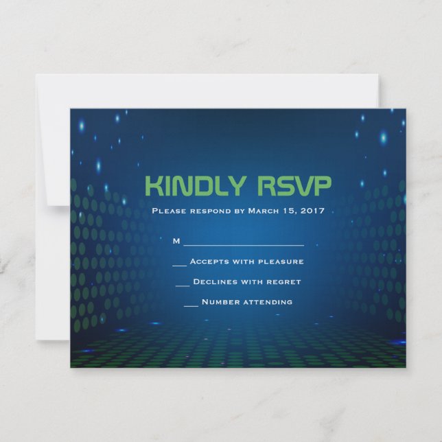 Tarjeta de respuesta de Mitzvah del bar de juegos  (Anverso)