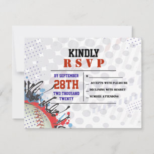Tarjeta de respuesta de Mitzvah Splatter Bar