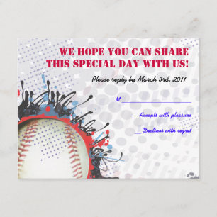 Tarjeta de respuesta de Mitzvah Splatter Bar de bé