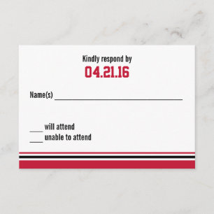 Tarjeta de respuesta de Mitzvah Stripe Bar College