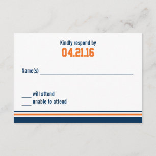Tarjeta de respuesta de Mitzvah Stripe Bar College