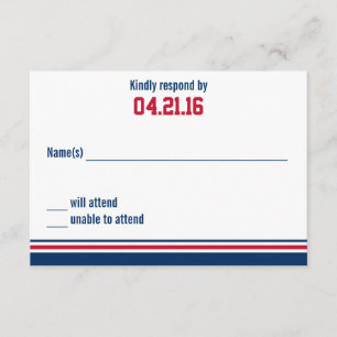 Tarjeta de respuesta de Mitzvah Stripe Bar College