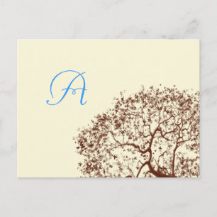 Tarjeta de respuesta de monograma Boda de árbol ma