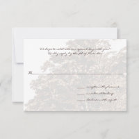 Tarjeta de respuesta de monograma de boda de árbol