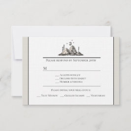 Tarjeta de respuesta de montañas dibujadas a tinta