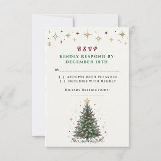 Tarjeta de respuesta de Navidad con árbol de Navid