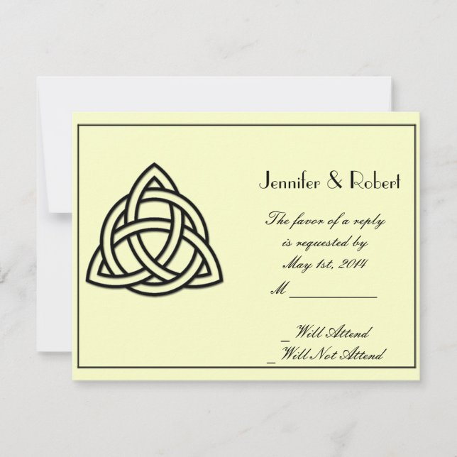 Tarjeta de respuesta de nudo celta negro (Anverso)