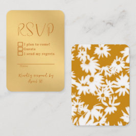 Tarjeta de respuesta de oro Color Me Daisies