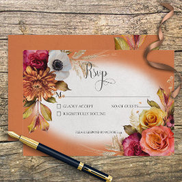 Tarjeta de respuesta de óxido floral vintage y fuc