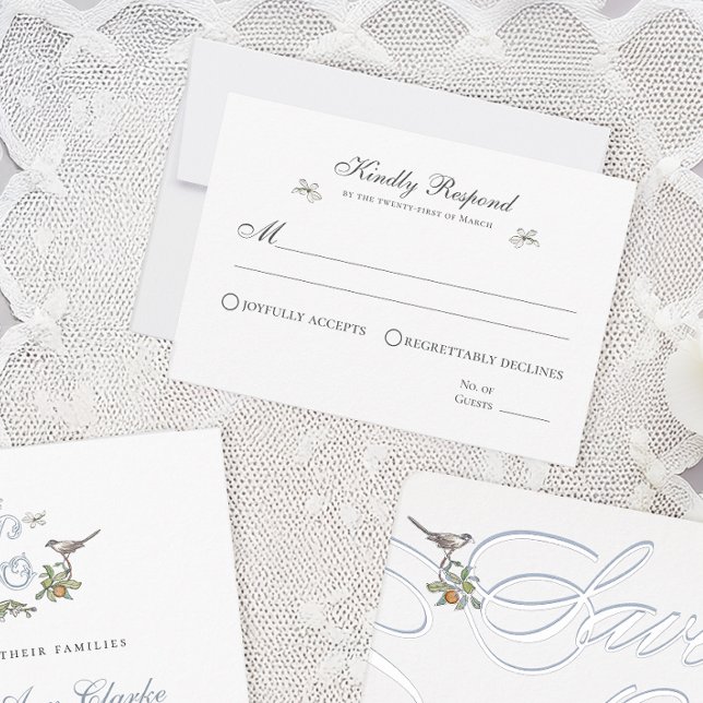 Tarjeta de respuesta de pájaros de amor floral (Subido por el creador)