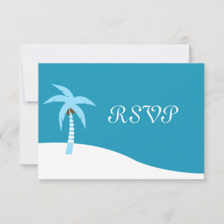 Tarjeta de respuesta de palma caribeña azul