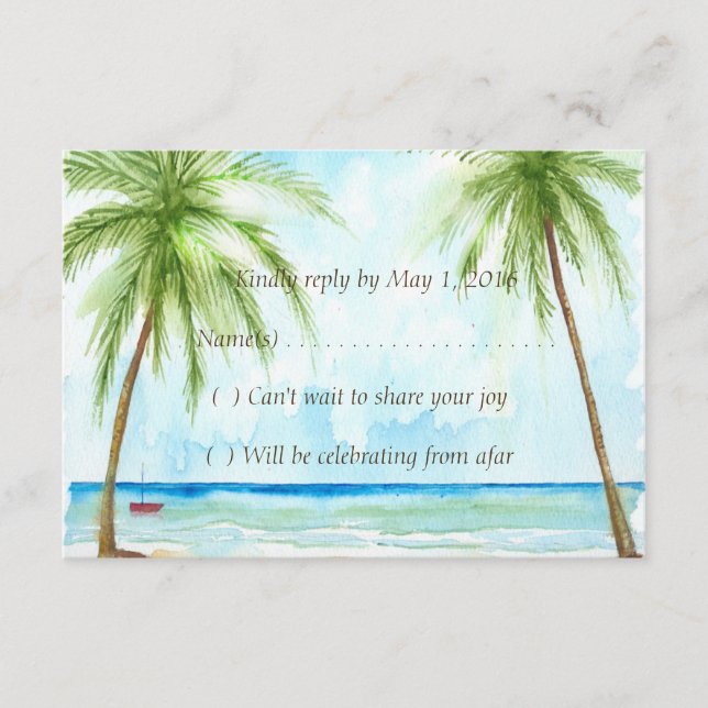 Tarjeta de respuesta de palmera (Anverso)