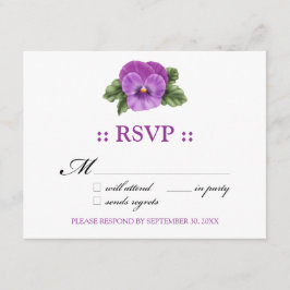Tarjeta de respuesta de Pansies RSVP 4.25x5.5"