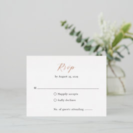 Tarjeta de respuesta de papel de estaño para boda