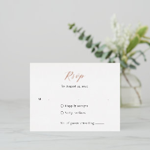 Tarjeta de respuesta de papel de estaño para boda 