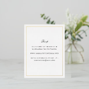 Tarjeta de respuesta de papel de estaño para boda 