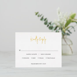 Tarjeta de respuesta de papel metálico para boda c
