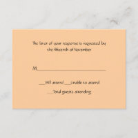 Tarjeta de respuesta de Peach Pale para todos los 