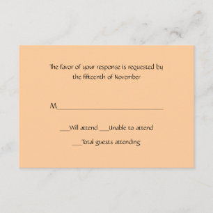 Tarjeta de respuesta de Peach Pale para todos los